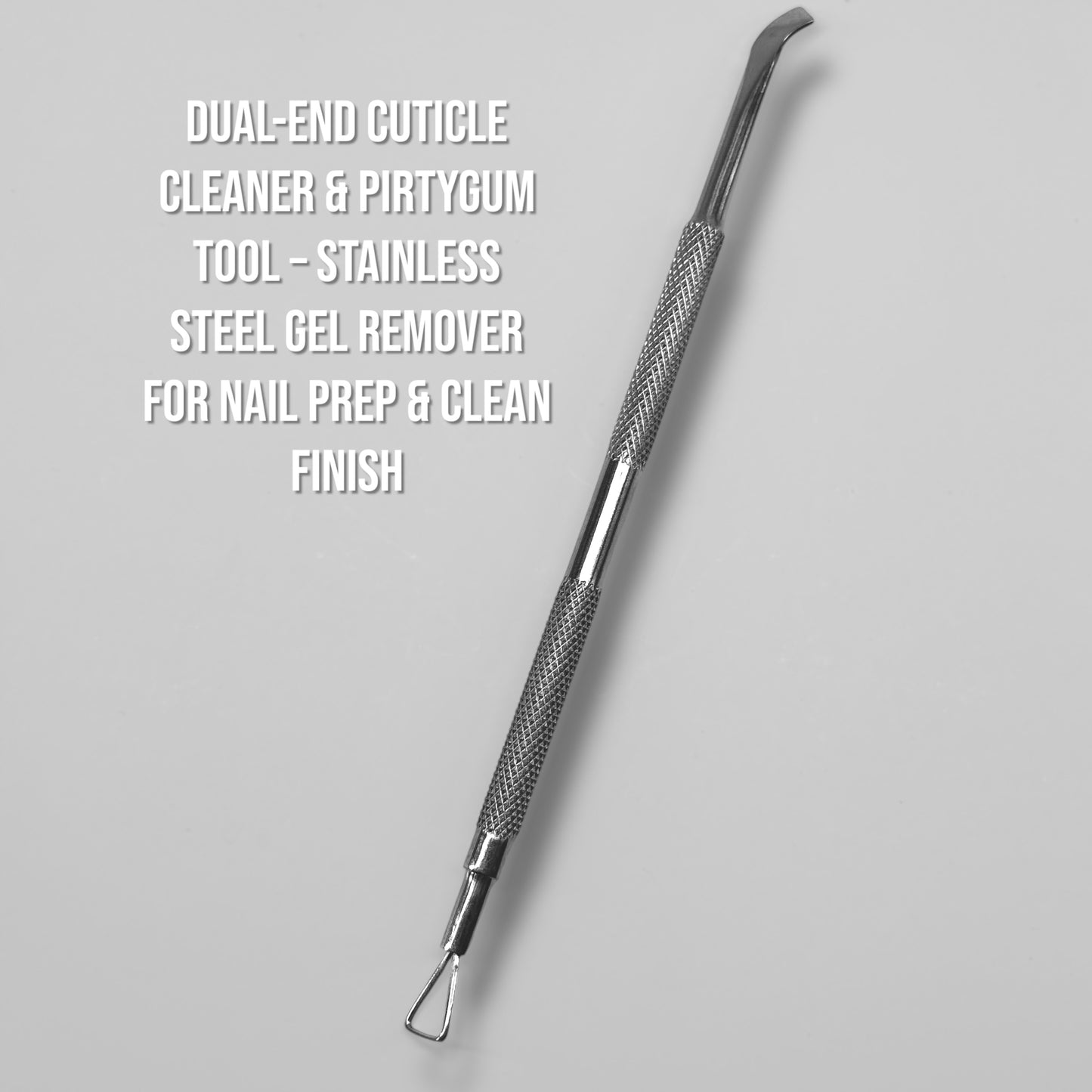 1pc-Dual-End Cuticle Cleaner & Pirtygum Tool – Stainless Steel Gel Remover for Nail Prep & Clean Finish