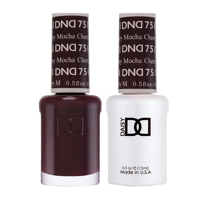 DND #751 Cherry Mocha – Gel & Regular Polish Duo | Deep Cherry Brown Nail Color