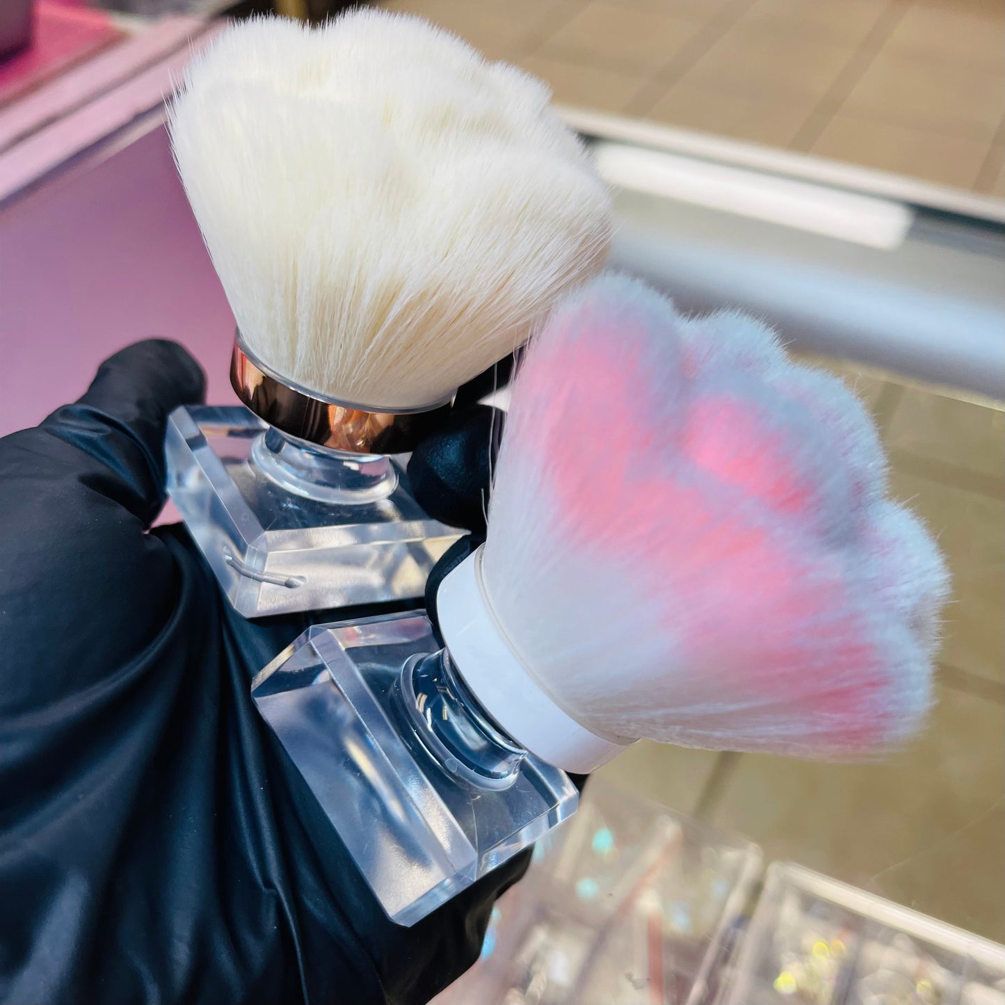 Rose shaped Nail Dust brush - white