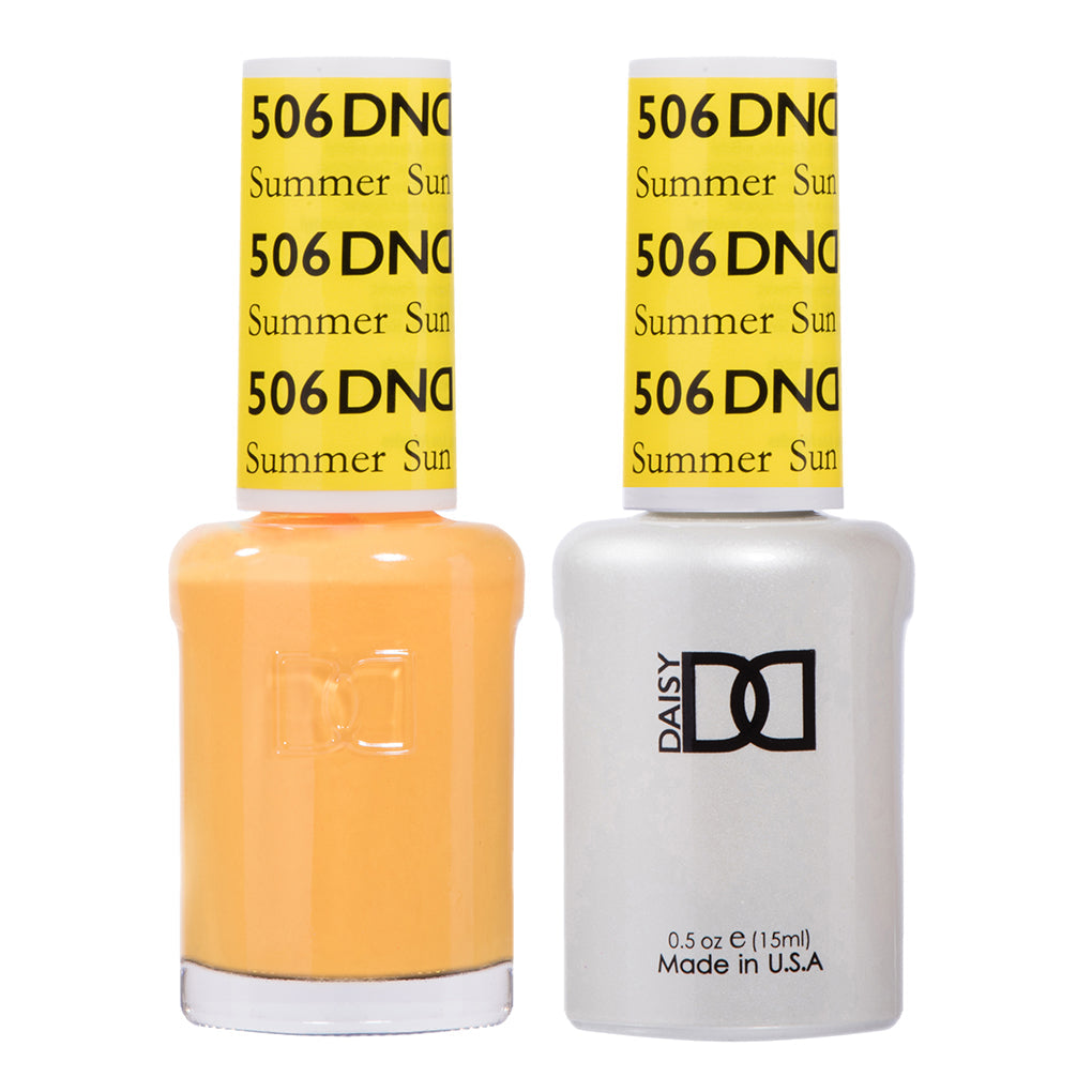 DND #506 Summer Sun – Bright Yellow Gel & Regular Polish Duo | Long-Lasting Sunshine Color