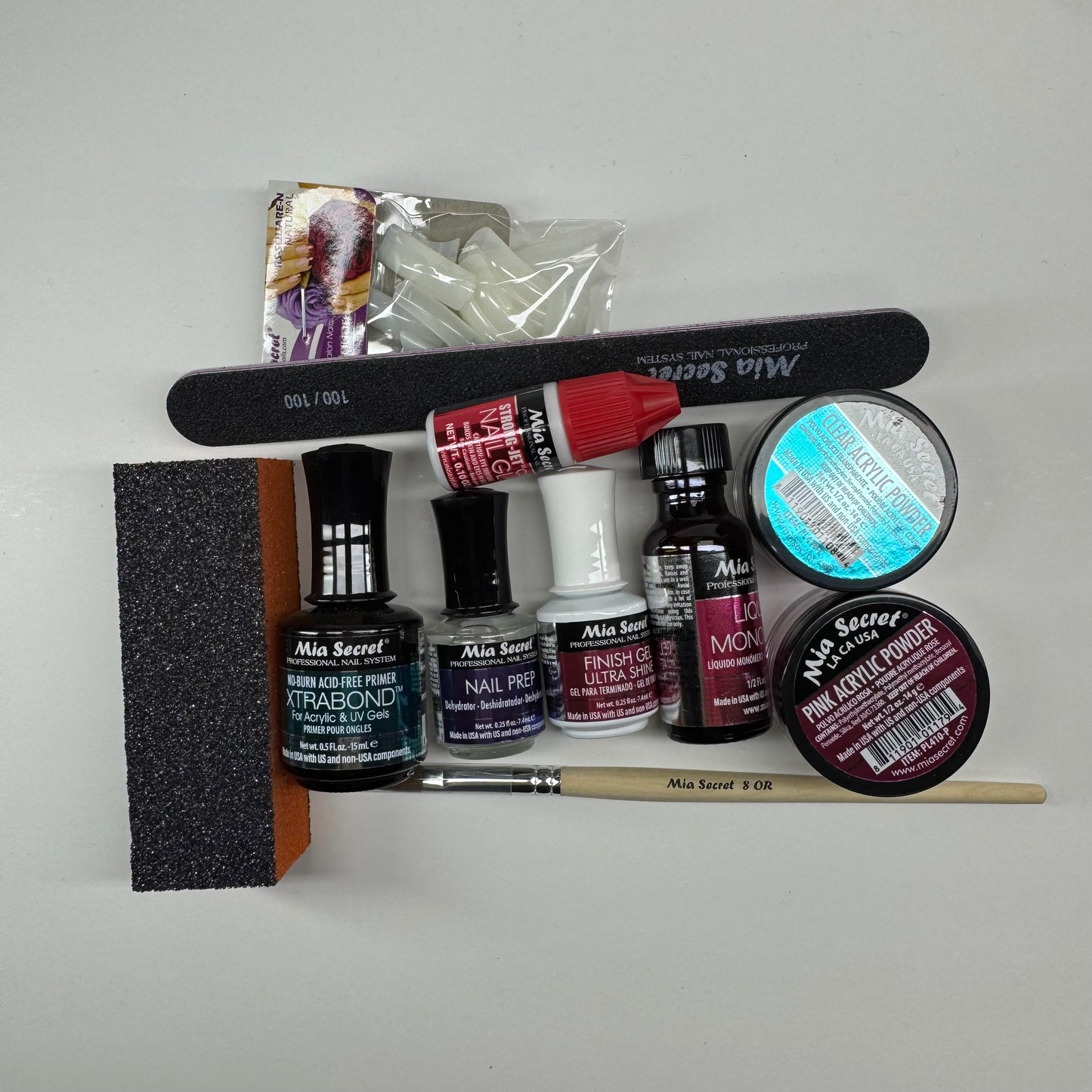 Mia Secret Clear & Pink Acrylic Powder Kit – Beginner-Friendly Nail Kit