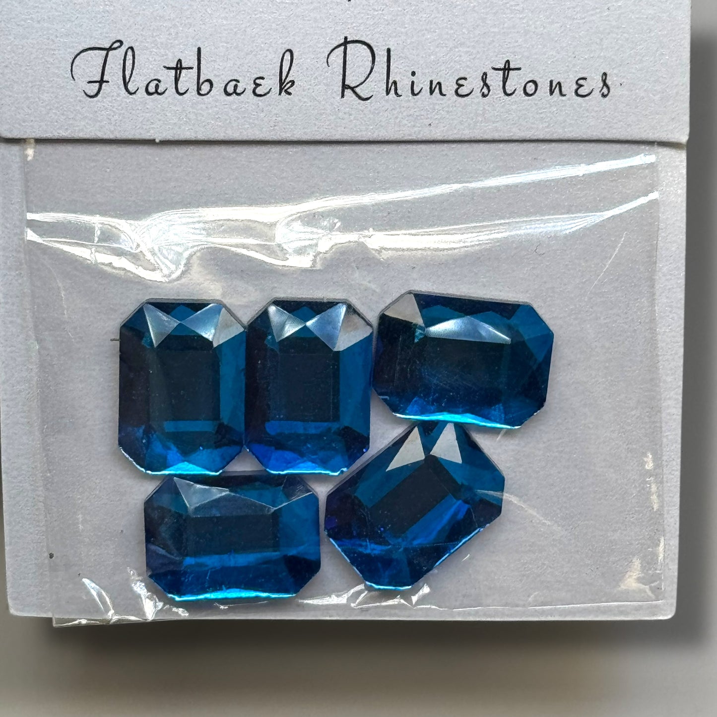 Jumbo Crystal Rectangle Rhinestones – 5 Pcs Flatback Nail Art Gems