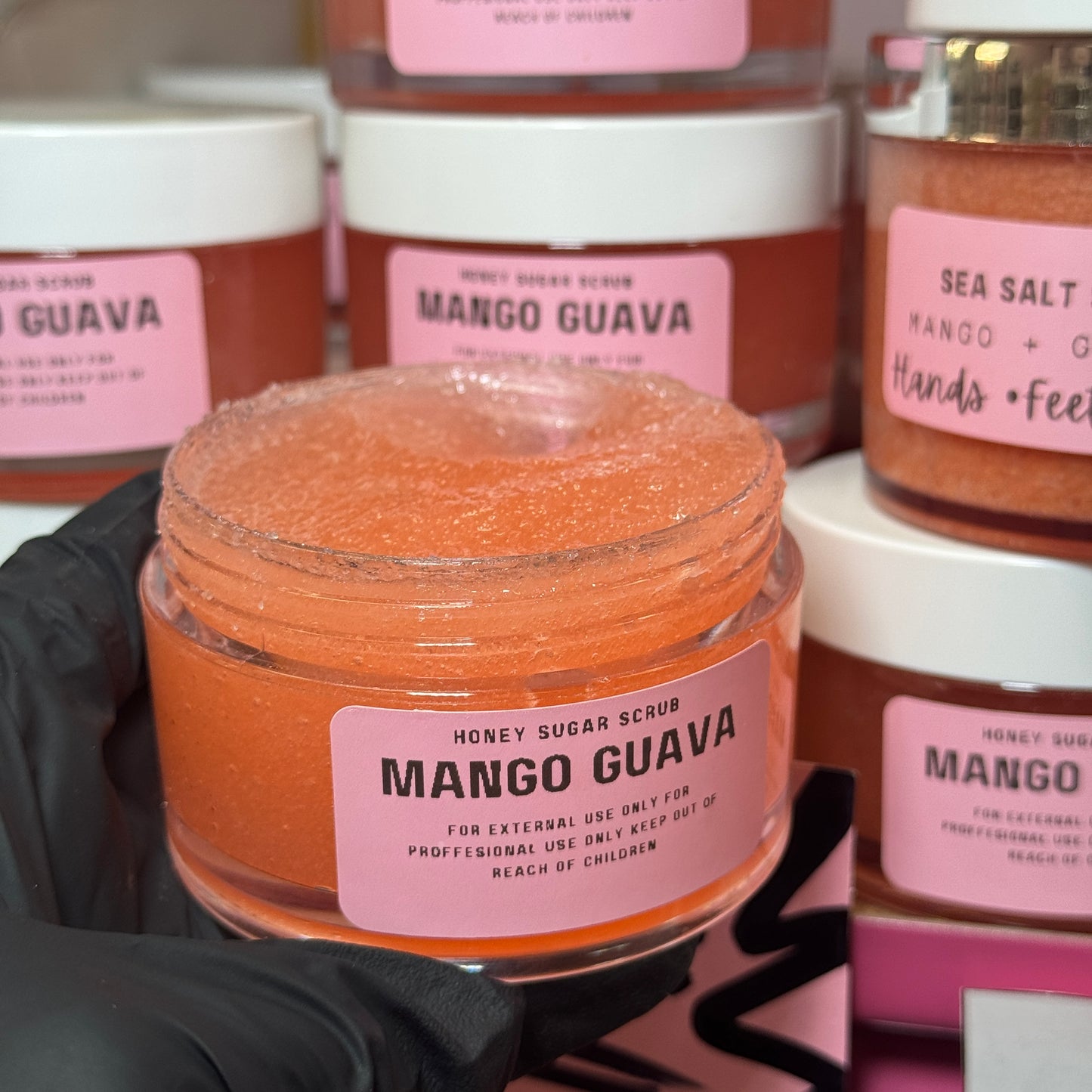 GUAVA MANGO- ORGANIC SUGAR SCRUB 2 oz for pedicure or hands