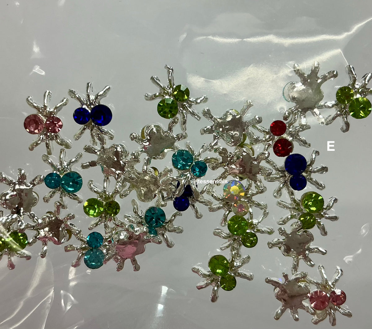 Mini spider nail charms