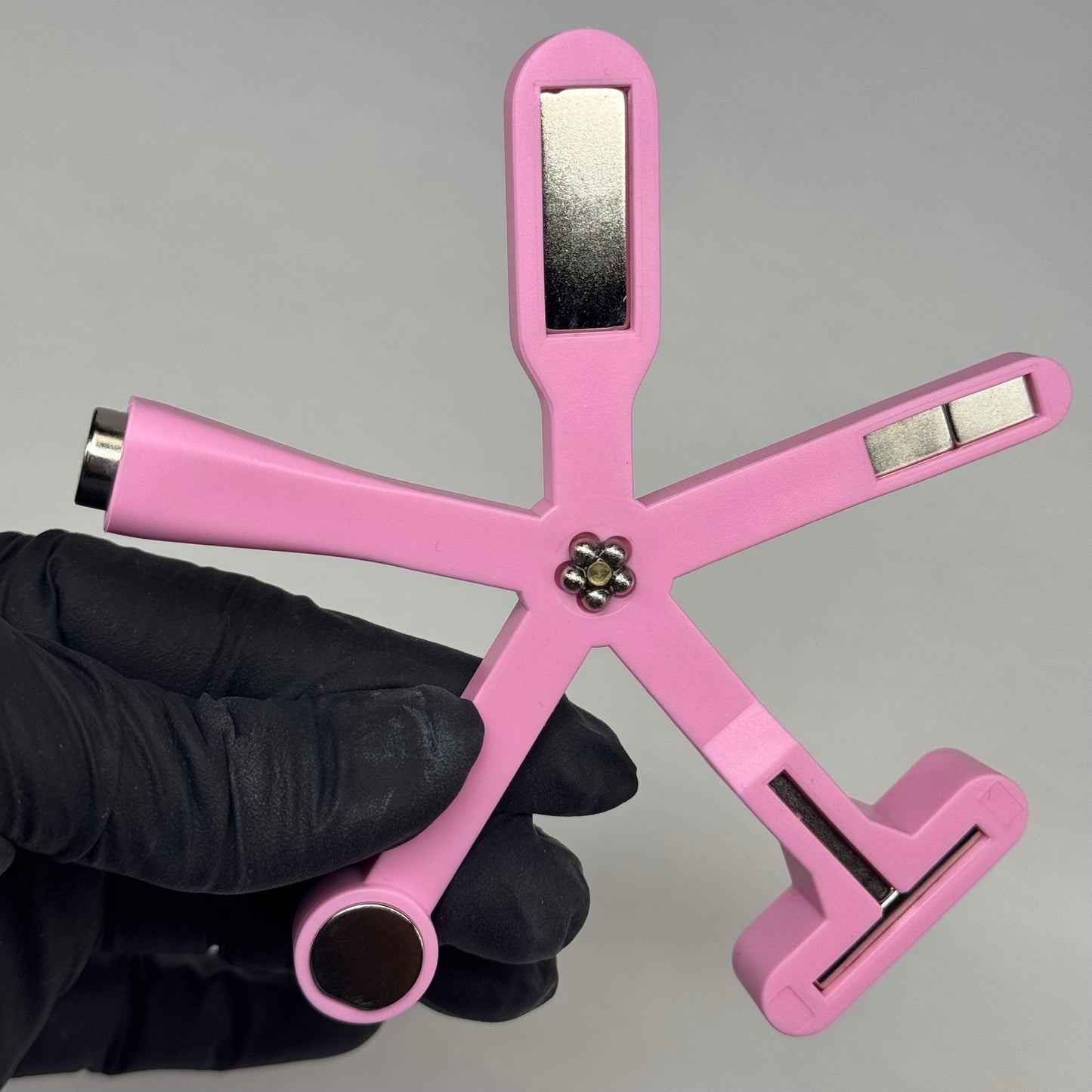 6-in-1 Cat Eye Nail Magnet Tool – Strong Multi-Shape Magnetic Wand for Cat Eye Gel Designs (Pink)