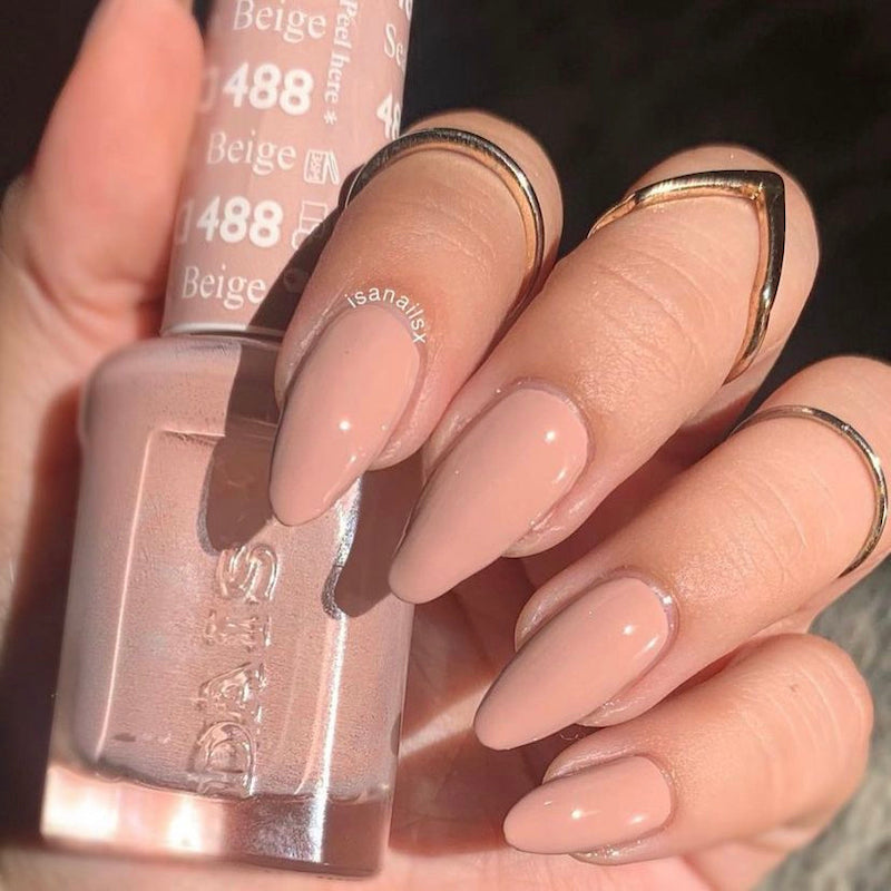 DND #488 Season Beige – Gel & Regular Polish Duo | Neutral Nude Nail Color for All Seasons