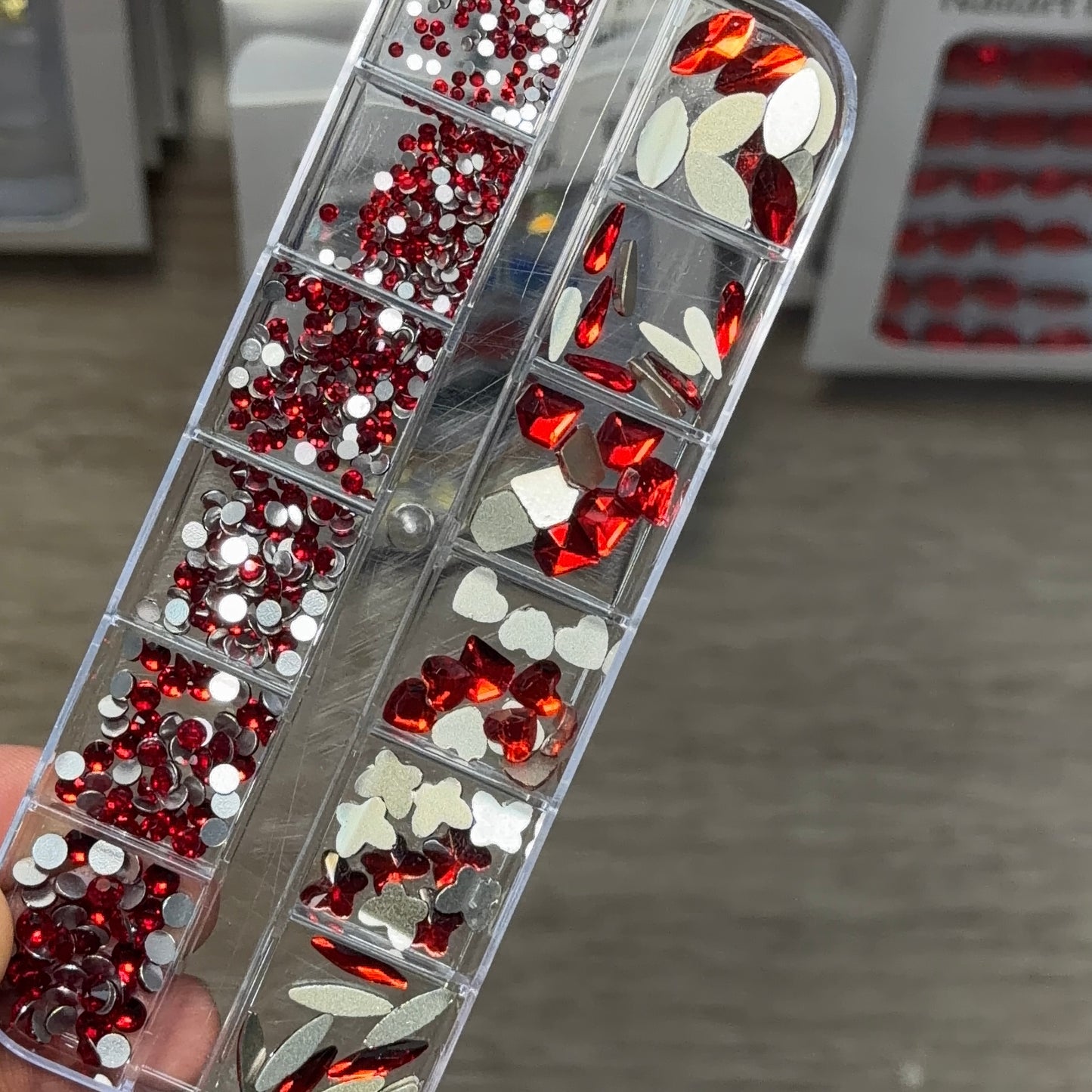 02 Red rhinestone box -12 grit high quality