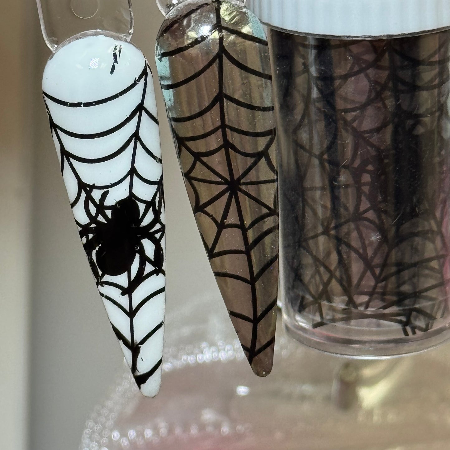 Spider Web Foil Nail -Halloween