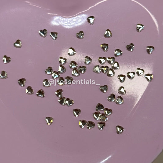 50 pcs- Heart Crystal Nail Rhinestones