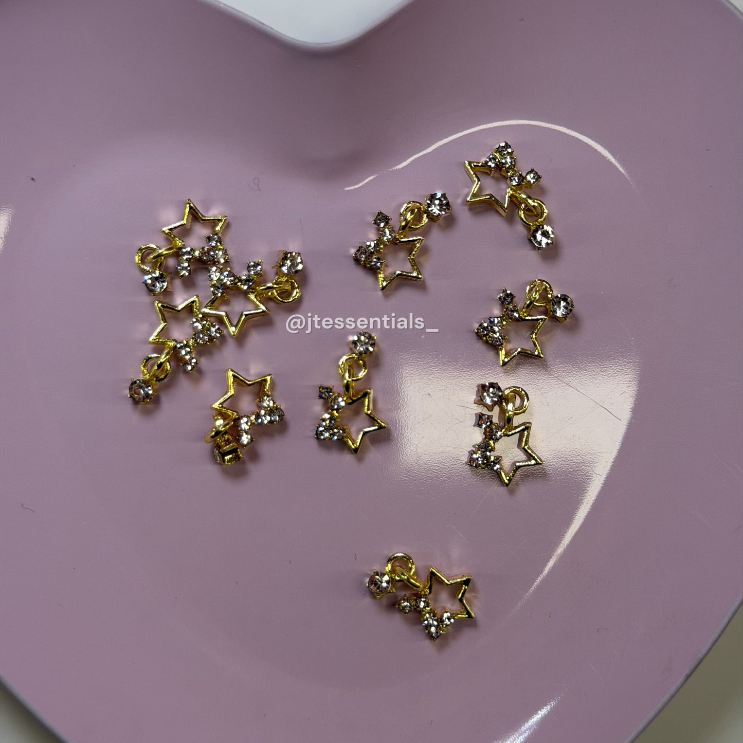 10 pcs -GOLD Star dangle Charm