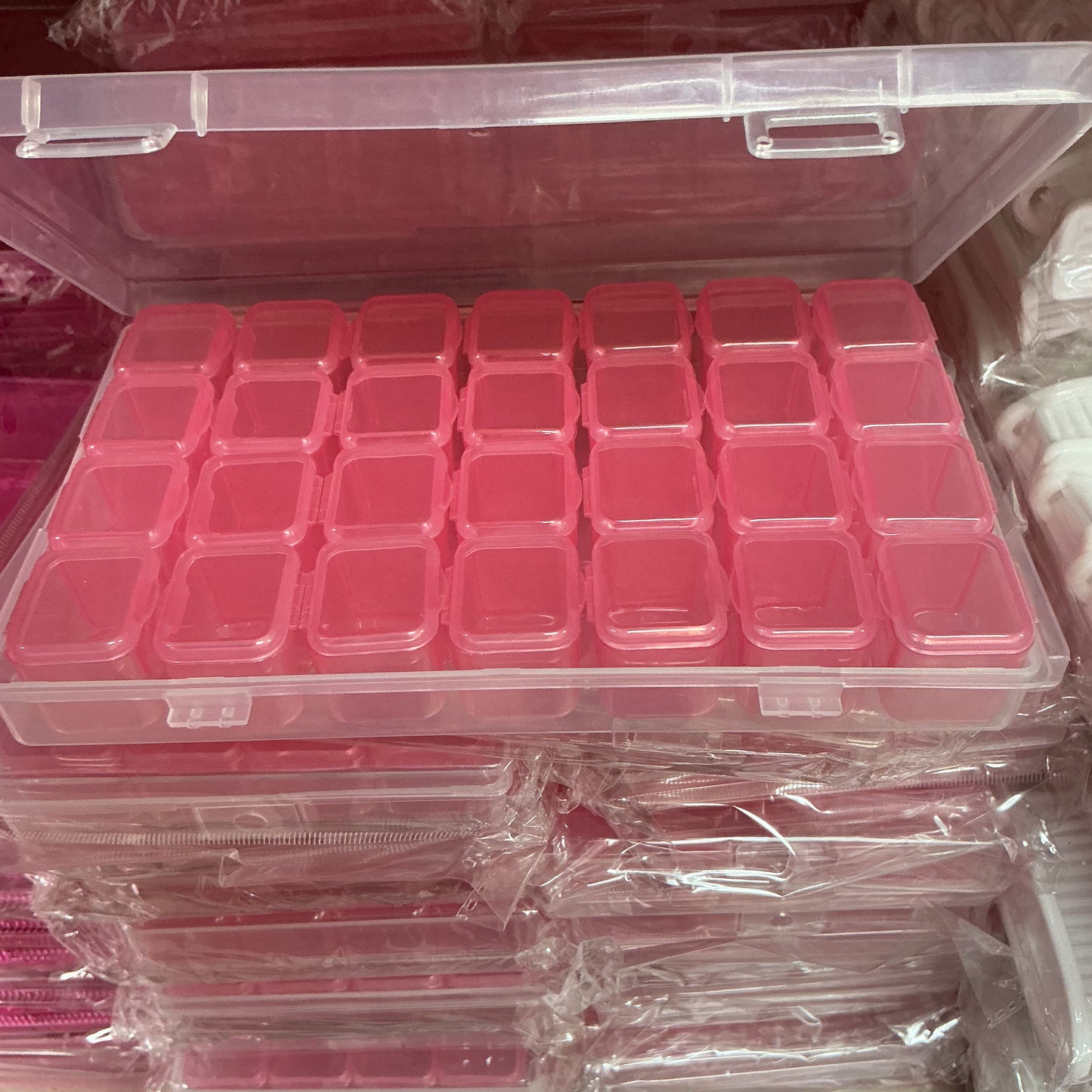 28 Slot Nail Art Storage Box with Flip Lid Organizer- 1 box