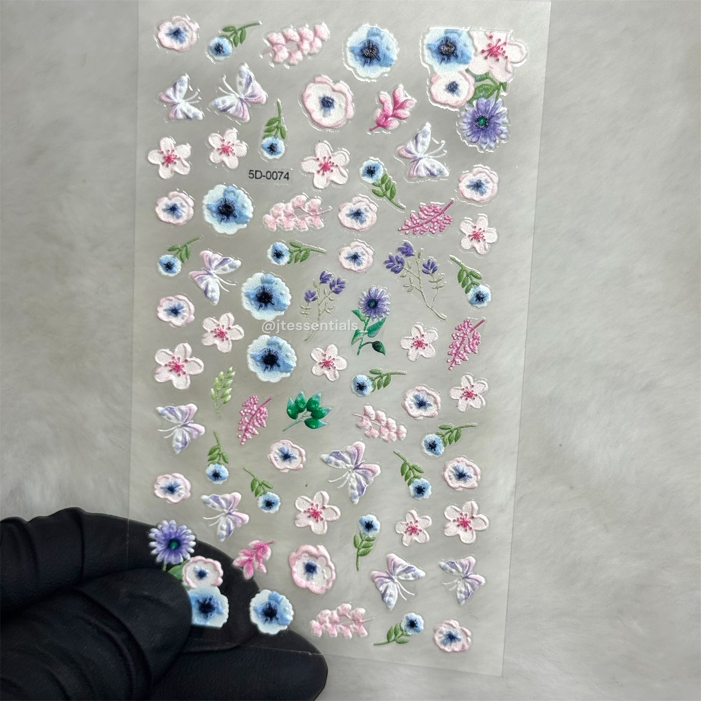 5D Floral Nail Stickers – Raised Nail Decals 0074