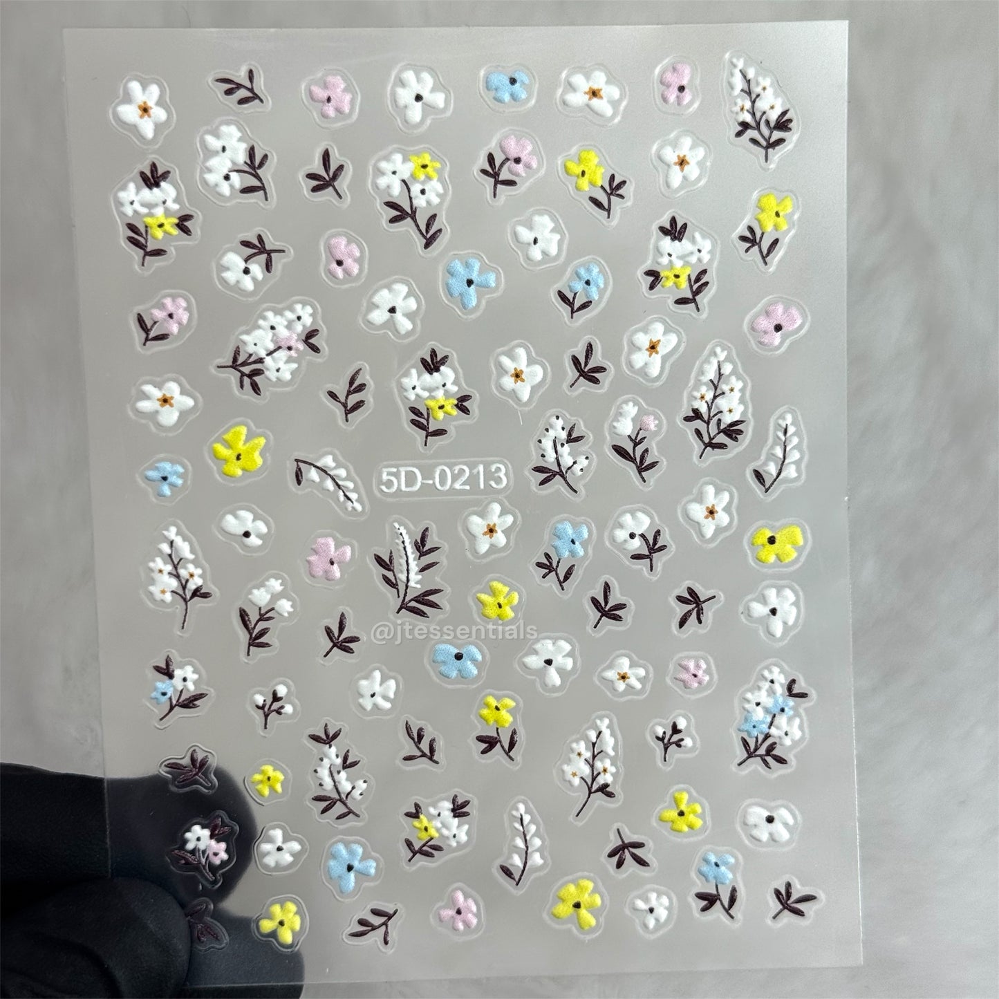 5D Spring Flower Nail Stickers, Colorful Summer Floral Self-Adhesive Decals for Manicure Decoration |02113