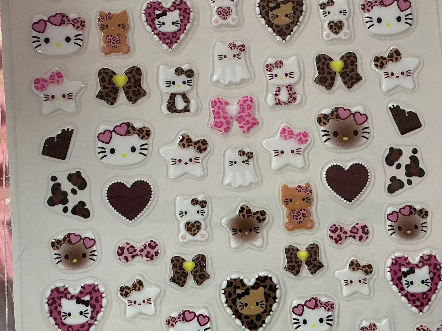 Kitty leopard print Nail sticker |5D-0661