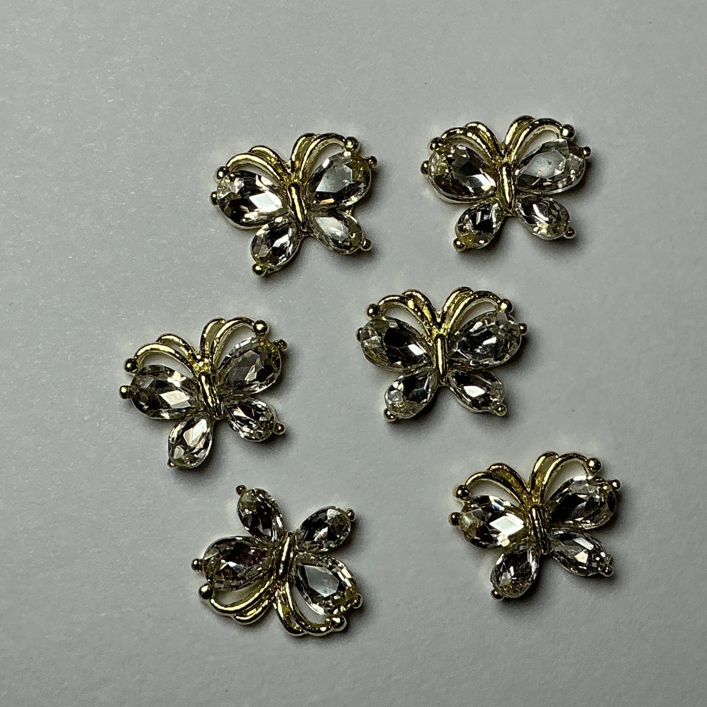 6 PCs Crystal butterfly - Gold