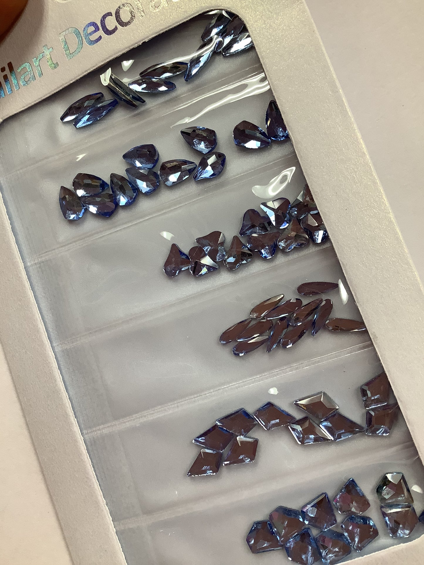 Light Blue Rhinestone Shape- 6 grit pack of crystals for nail decoration