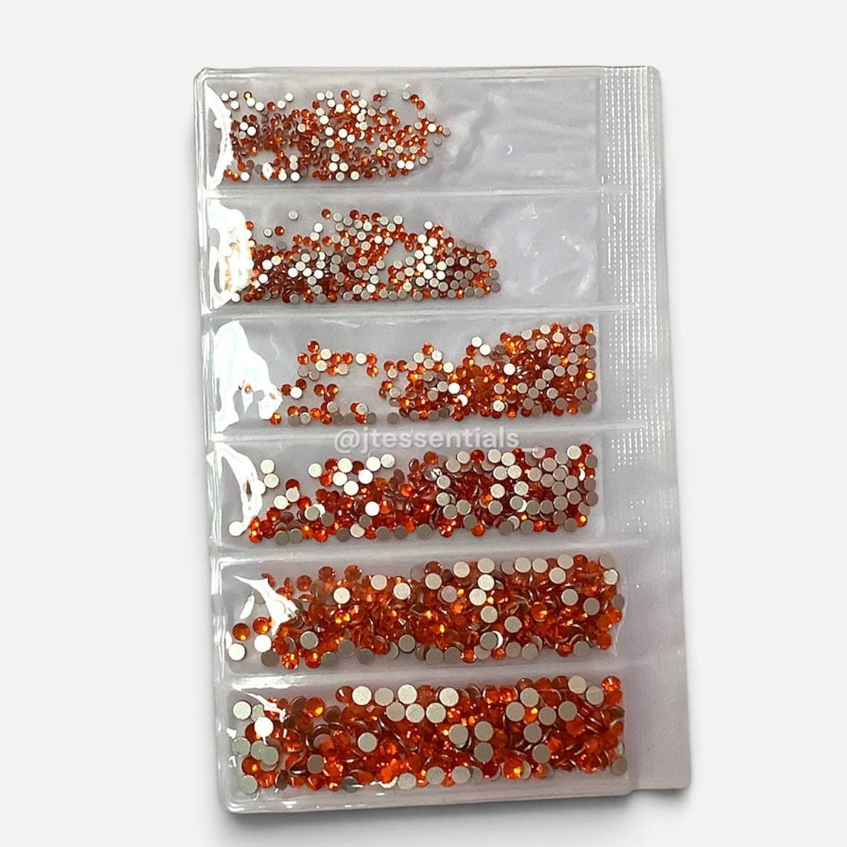 6 grit Orange - Rhinestone pack different sizes high quality crystals flat back