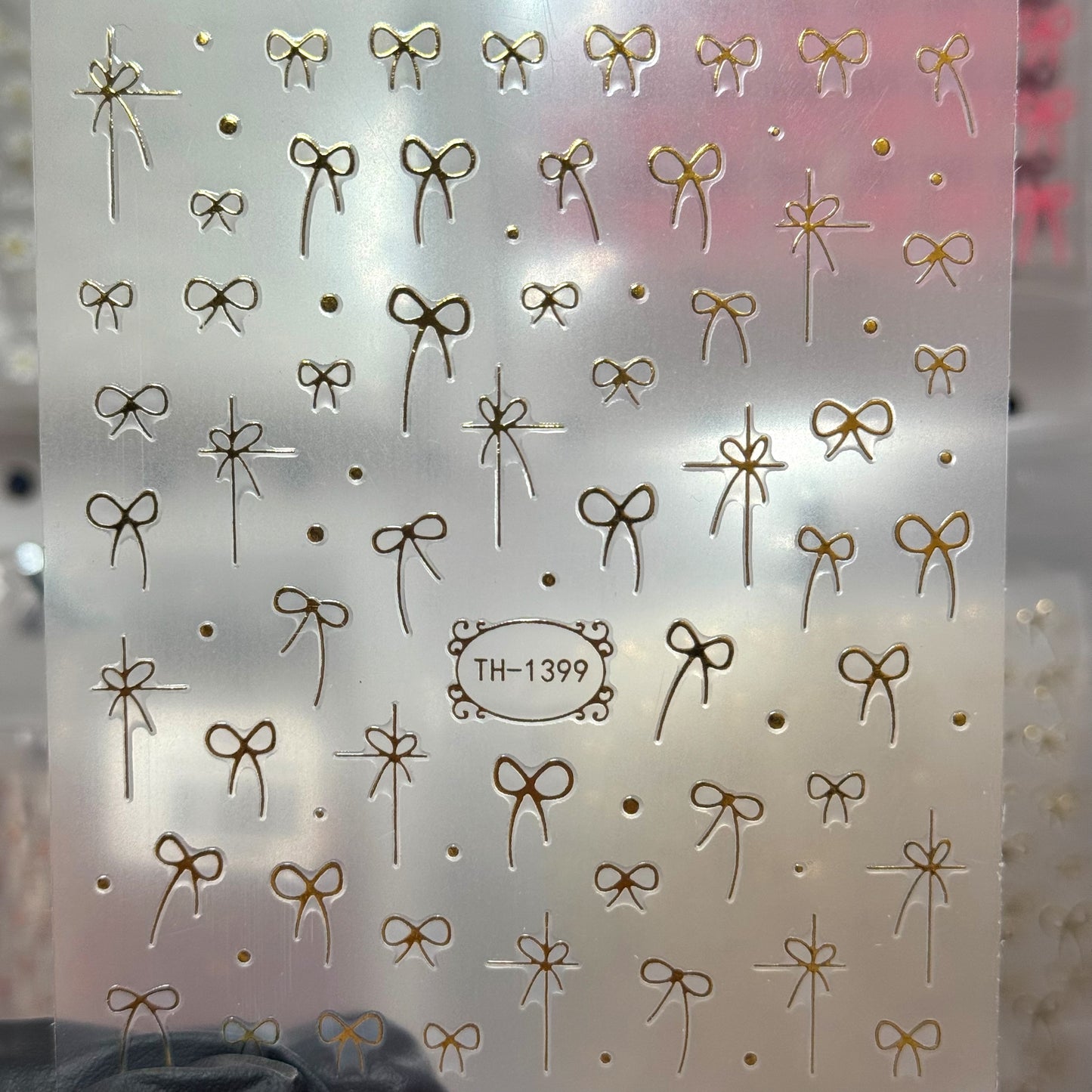 GOLD- Bow Outline Nail Sticker – Nail Art Decals