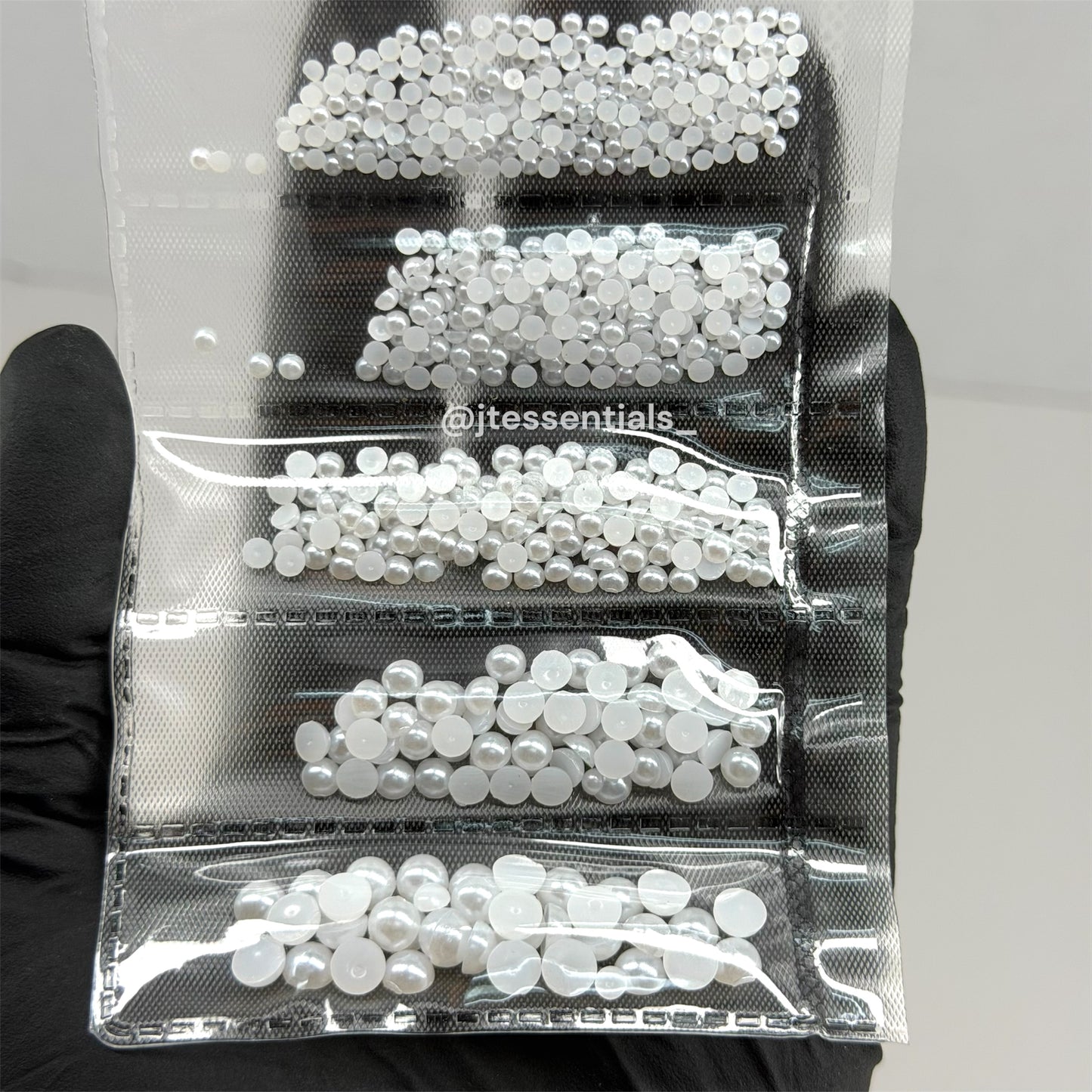 Pearl pack 6 grit nail charm - different sizes