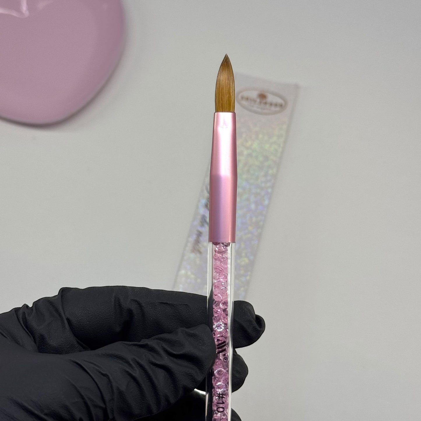 Beginner - Friendly Kolinsky Pink Acrylic Nail Brush - Perfect for Acrylic Applications - JTessentials