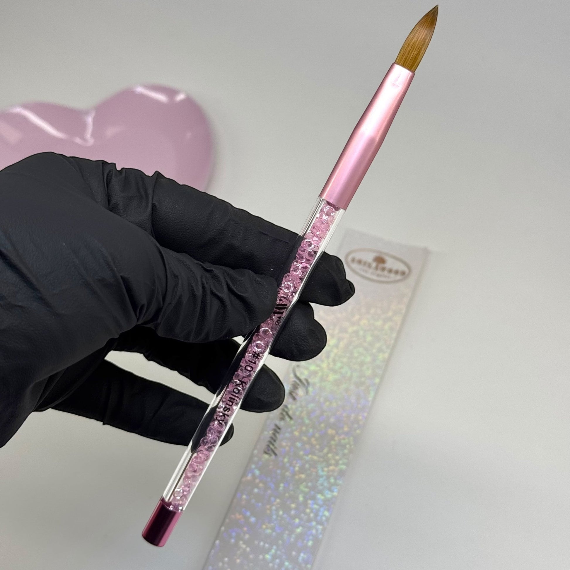 Beginner - Friendly Kolinsky Pink Acrylic Nail Brush - Perfect for Acrylic Applications - JTessentials