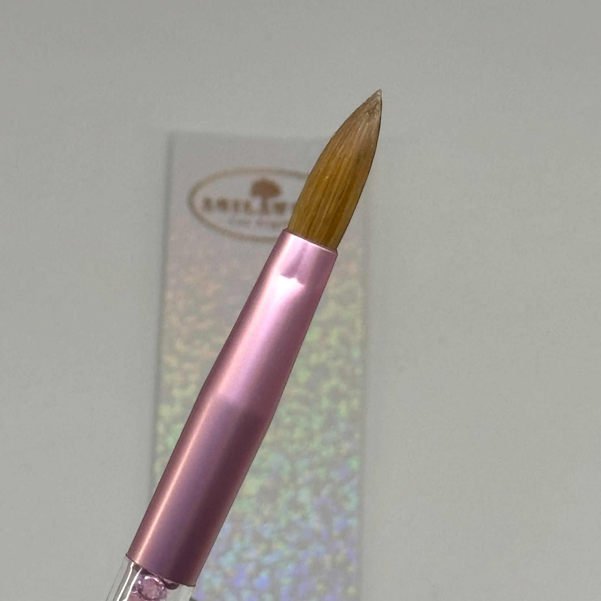 Beginner - Friendly Kolinsky Pink Acrylic Nail Brush - Perfect for Acrylic Applications - JTessentials