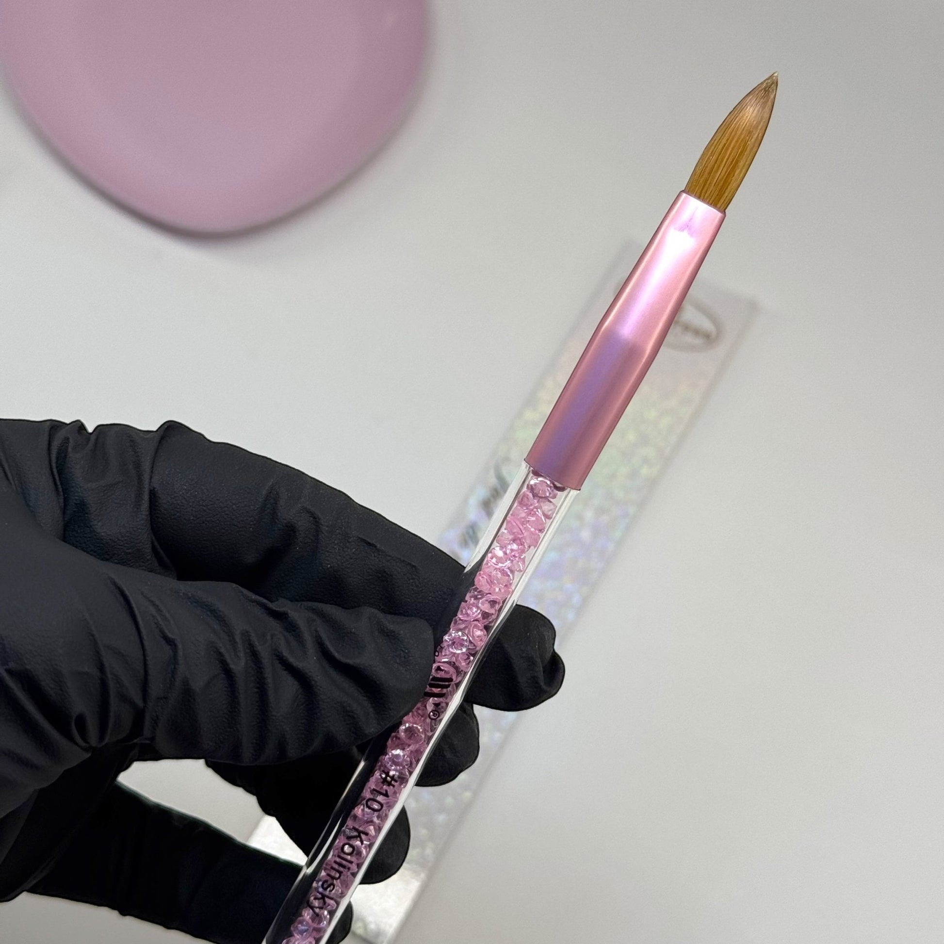 Beginner - Friendly Kolinsky Pink Acrylic Nail Brush - Perfect for Acrylic Applications - JTessentials