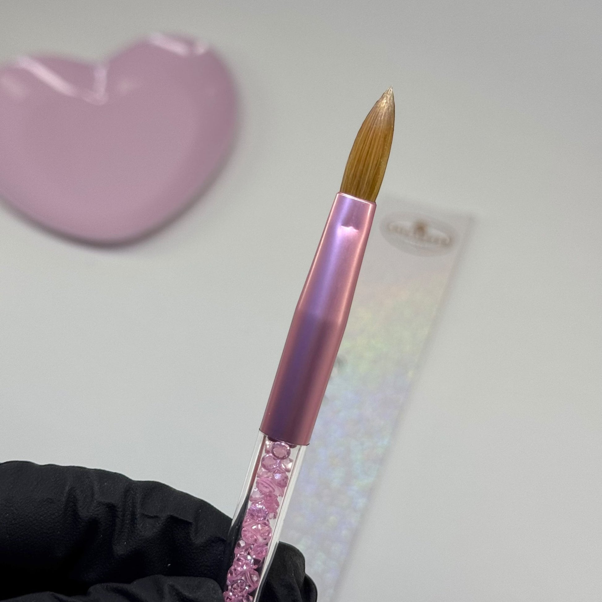 Beginner - Friendly Kolinsky Pink Acrylic Nail Brush - Perfect for Acrylic Applications - JTessentials