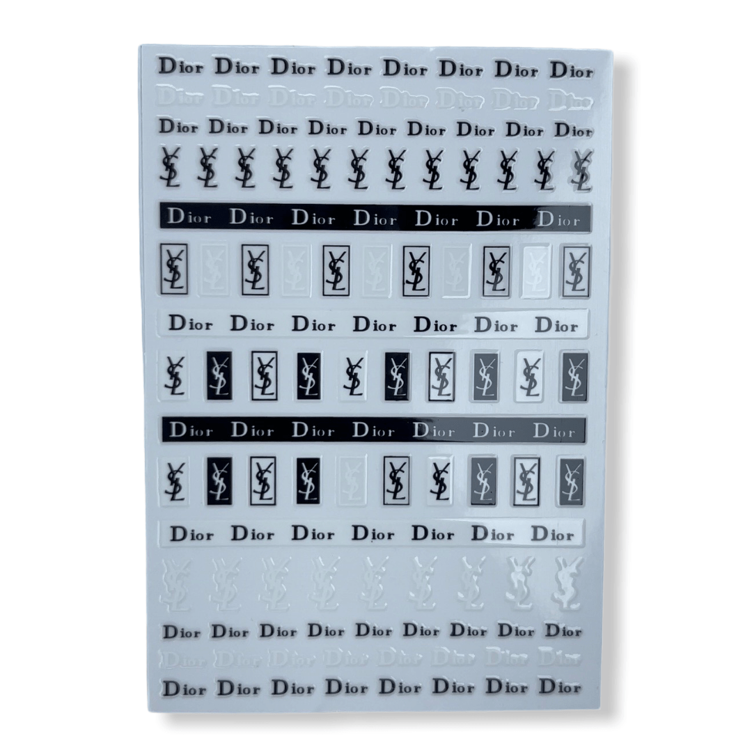 Black and white famous brands sticker - JTessentials