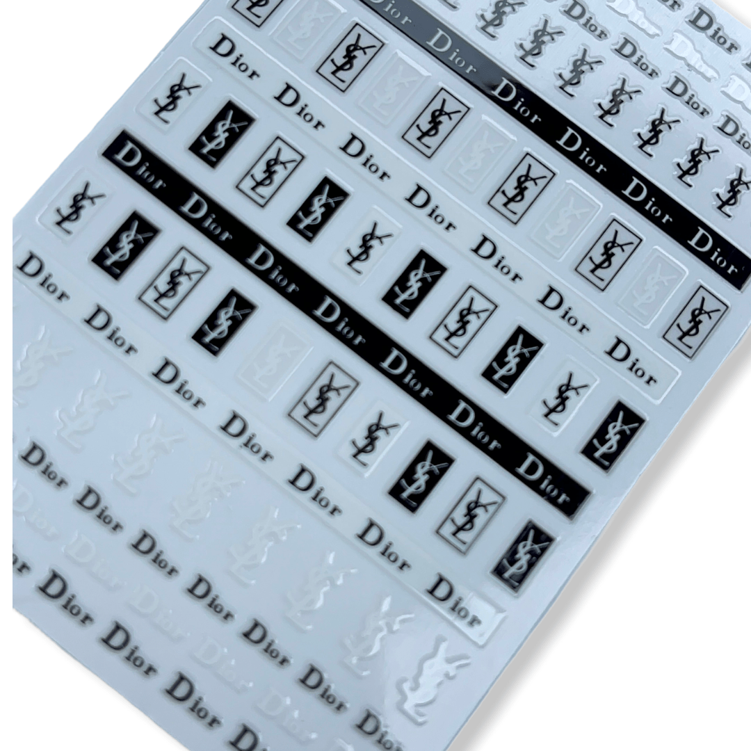 Black and white famous brands sticker - JTessentials