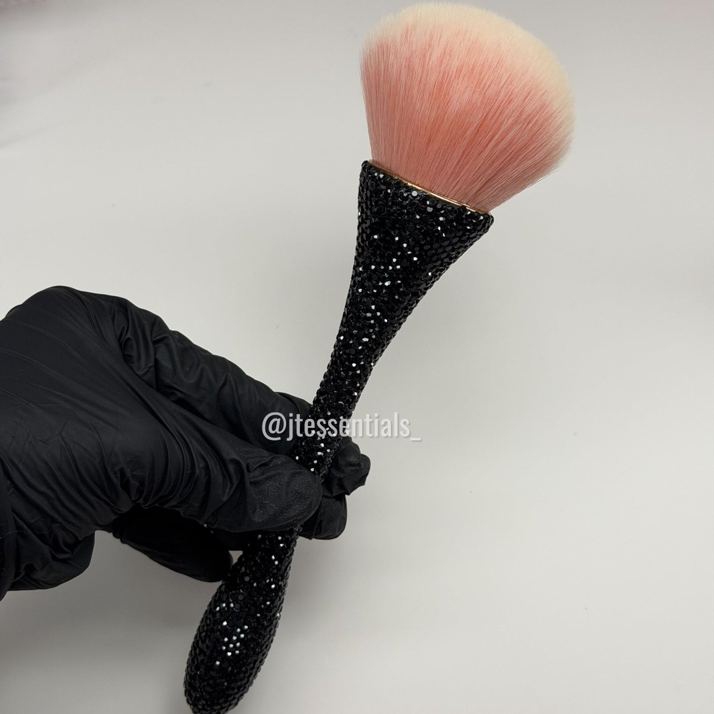 Black Bling Dust Brush – Crystal Handle Nail Cleaning Brush - JTessentials