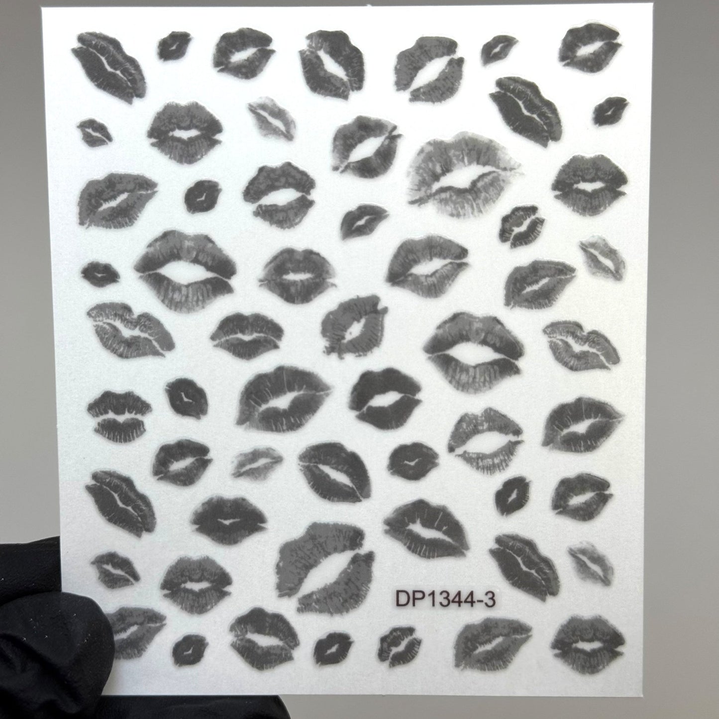 Black - Lip Kiss Nail Sticker – Easy - to - Apply Nail Art Decals for a Flirty Look - JTessentials