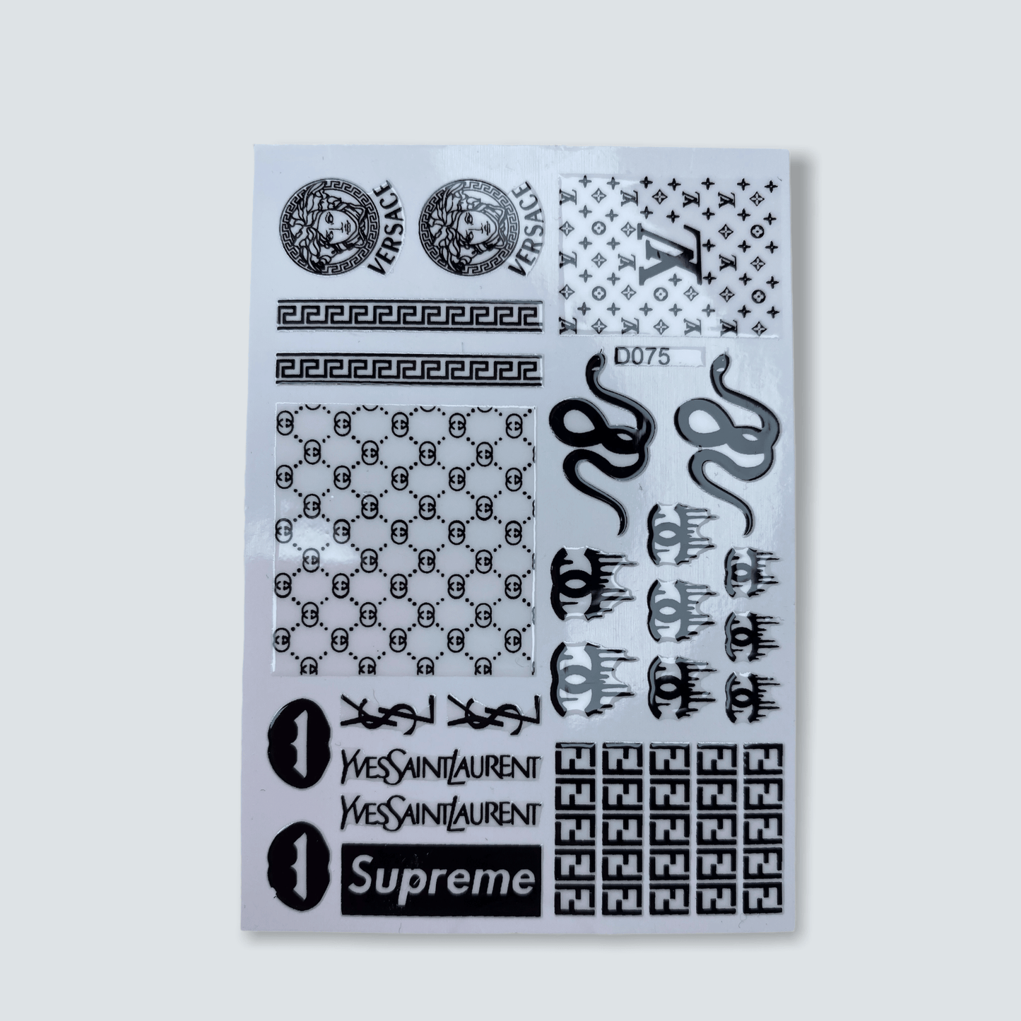 Black Luxurious Brands Lips & Snake Sticker D075 - 1 - JTessentials