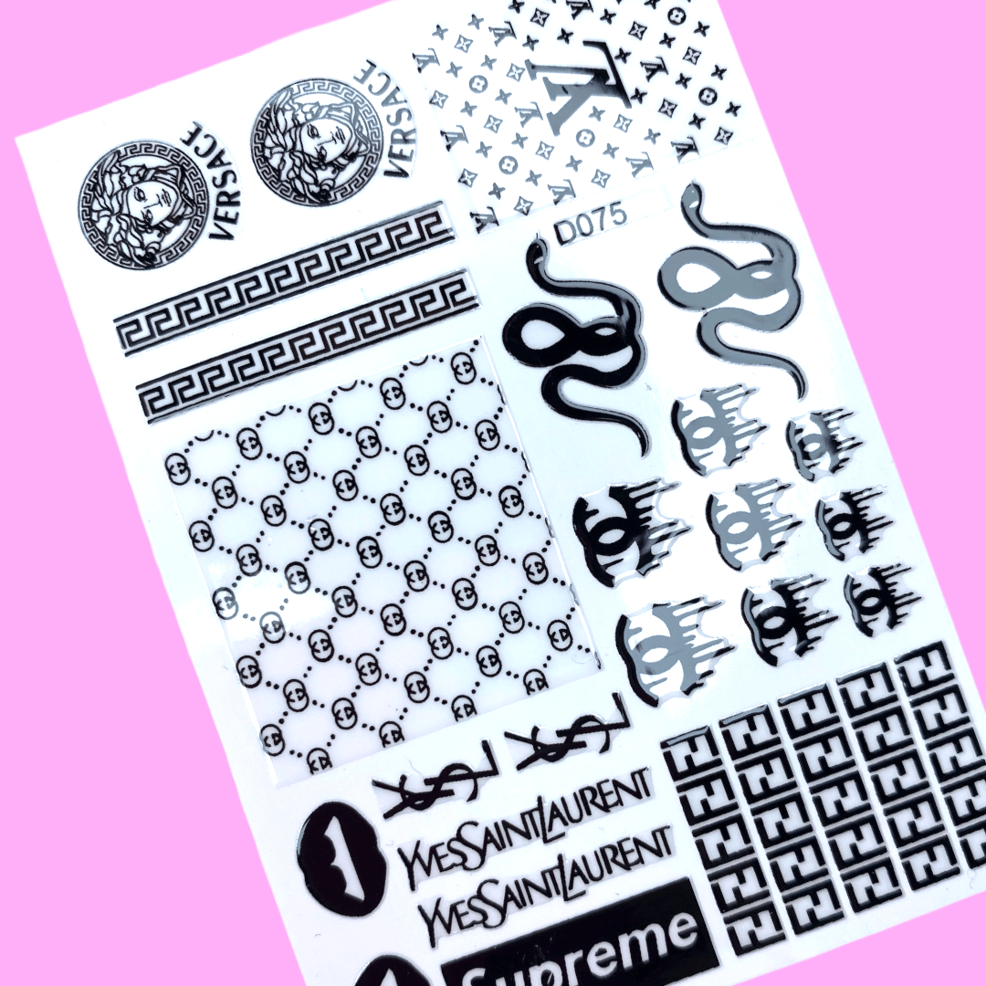 Black Luxurious Brands Lips & Snake Sticker D075 - 1 - JTessentials