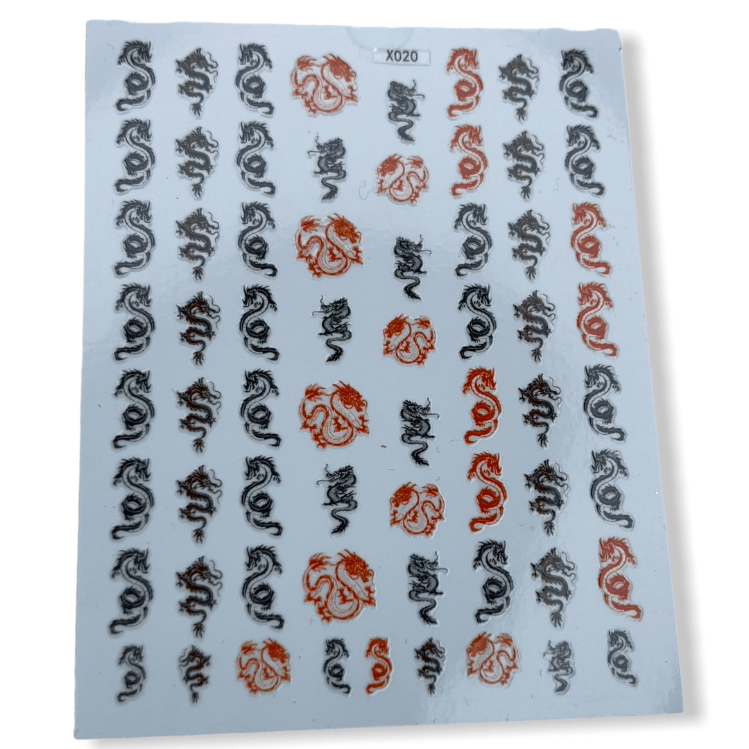 Black & Red Dragon Stickers - JTessentials