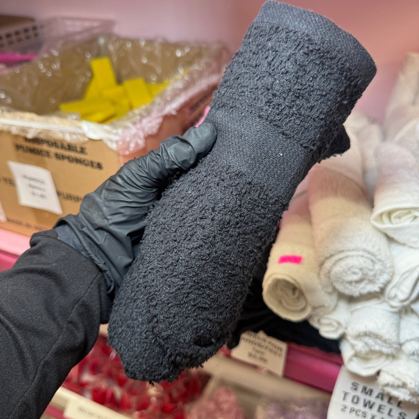 Black Salon Hand Towel – Soft & Absorbent for Nail Techs and Spas - JTessentials