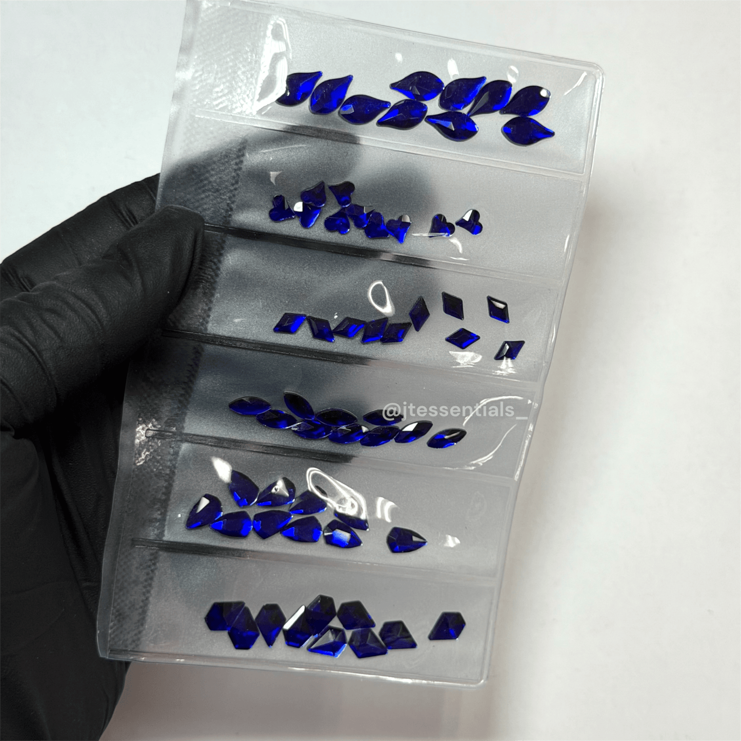 BLUE Rhinestone Shape - 6 grit pack of crystals for nail decoration - JTessentials