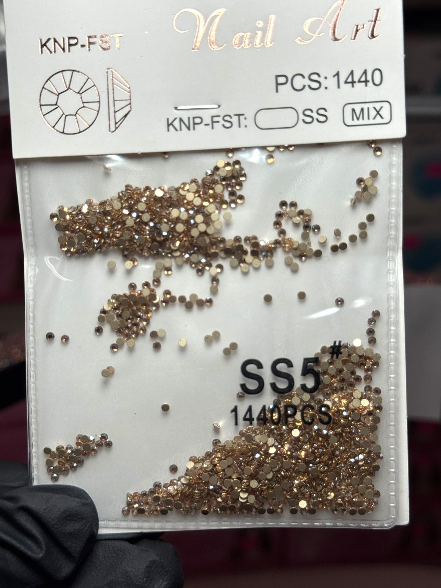 Champagne Rhinestones – Crystal Nail Art Stones 1440pcs - JTessentials