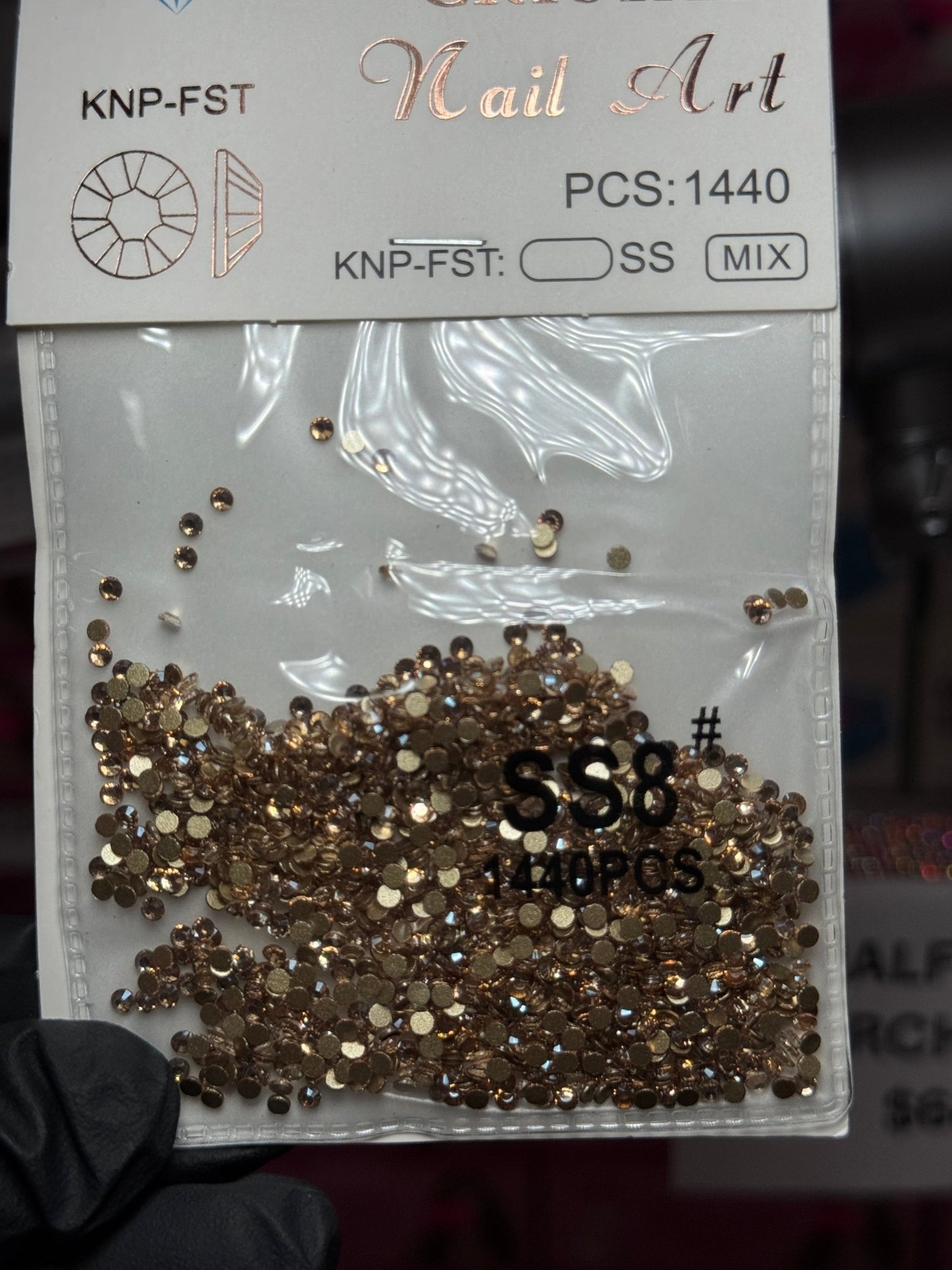 Champagne Rhinestones – Crystal Nail Art Stones 1440pcs - JTessentials