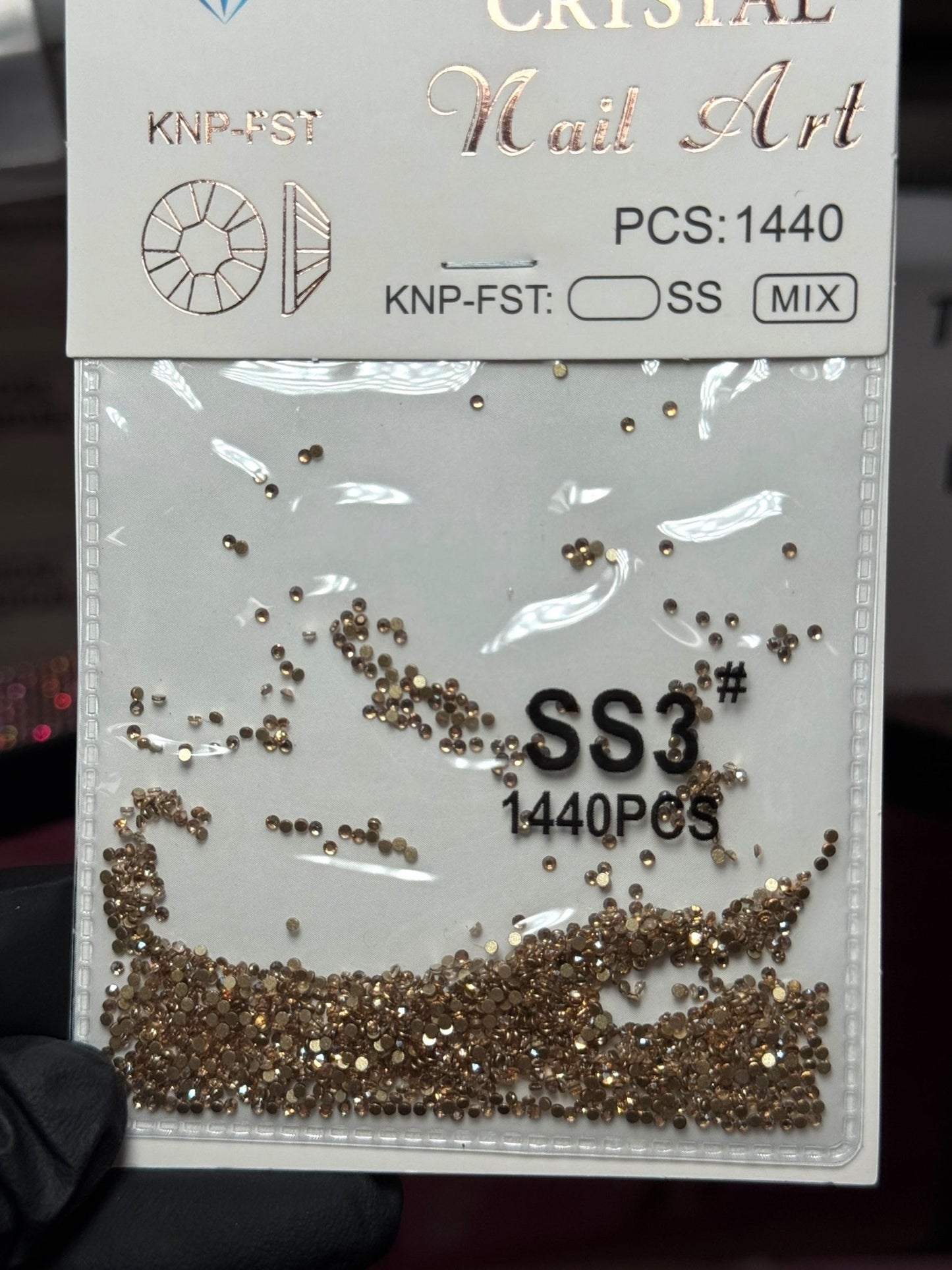 Champagne Rhinestones – Crystal Nail Art Stones 1440pcs - JTessentials