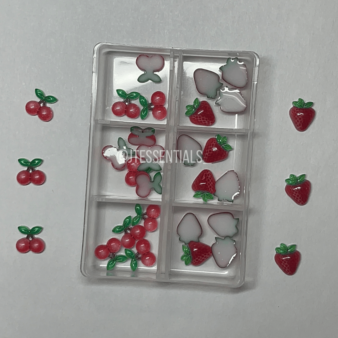 Cherry&Strawberry Nail Charm Box 30 pcs - JTessentials