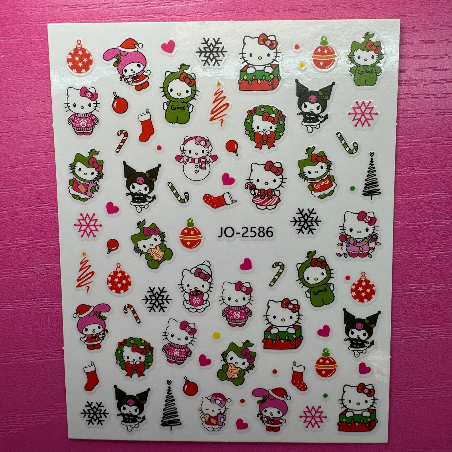 Christmas Hello Kitty Nail Stickers - Festive Nail Art for the Holidays - JTessentials