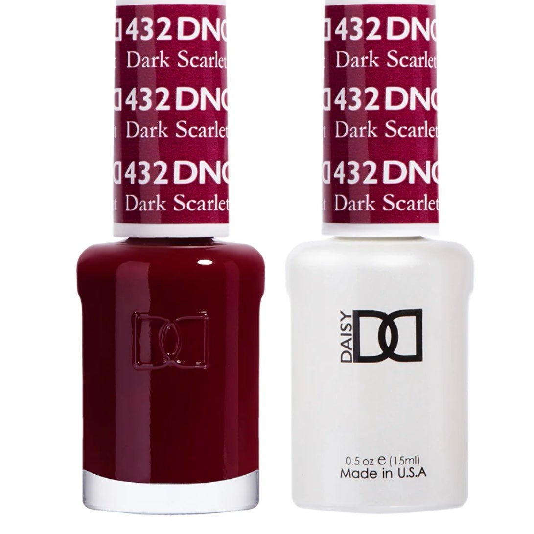 DND 432 Dark Scarlet – Gel & Matching Polish Duo | Deep Red Long - Lasting Nail Color - JTessentials