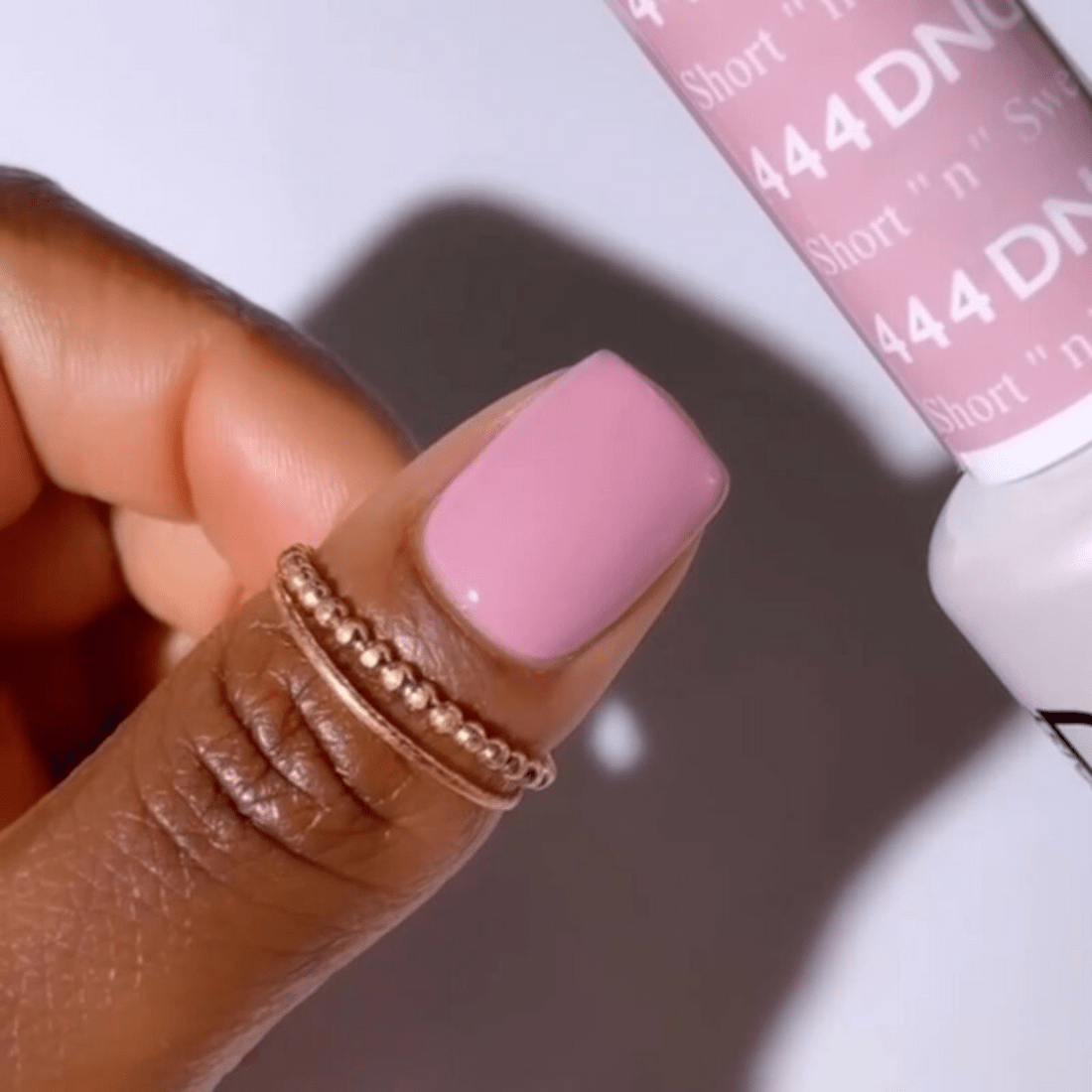 DND 444 Short “N” Sweet – Gel & Matching Polish Duo | Soft Natural Pink Nail Color - JTessentials