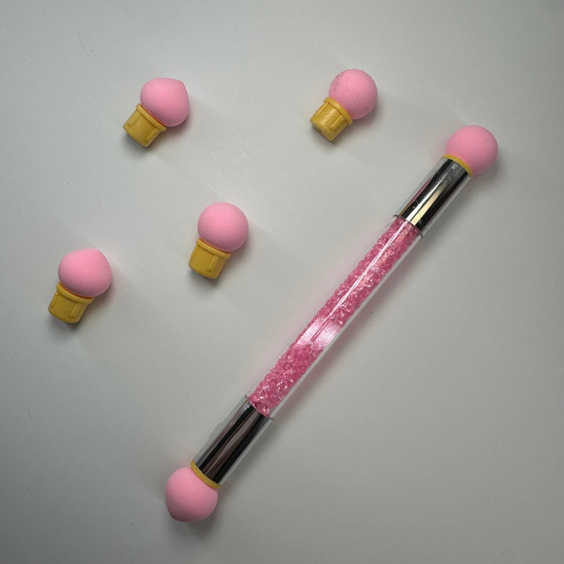 Double Head Professional Nail Brush Set - Gradient & Shading Painting Pen with 4 Replaceable Sponge Heads - JTessentials