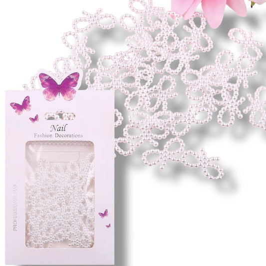 Elegant Pearly Bow Nail Charms – 3D Pearl Bow Decorations for Acrylic - JTessentials