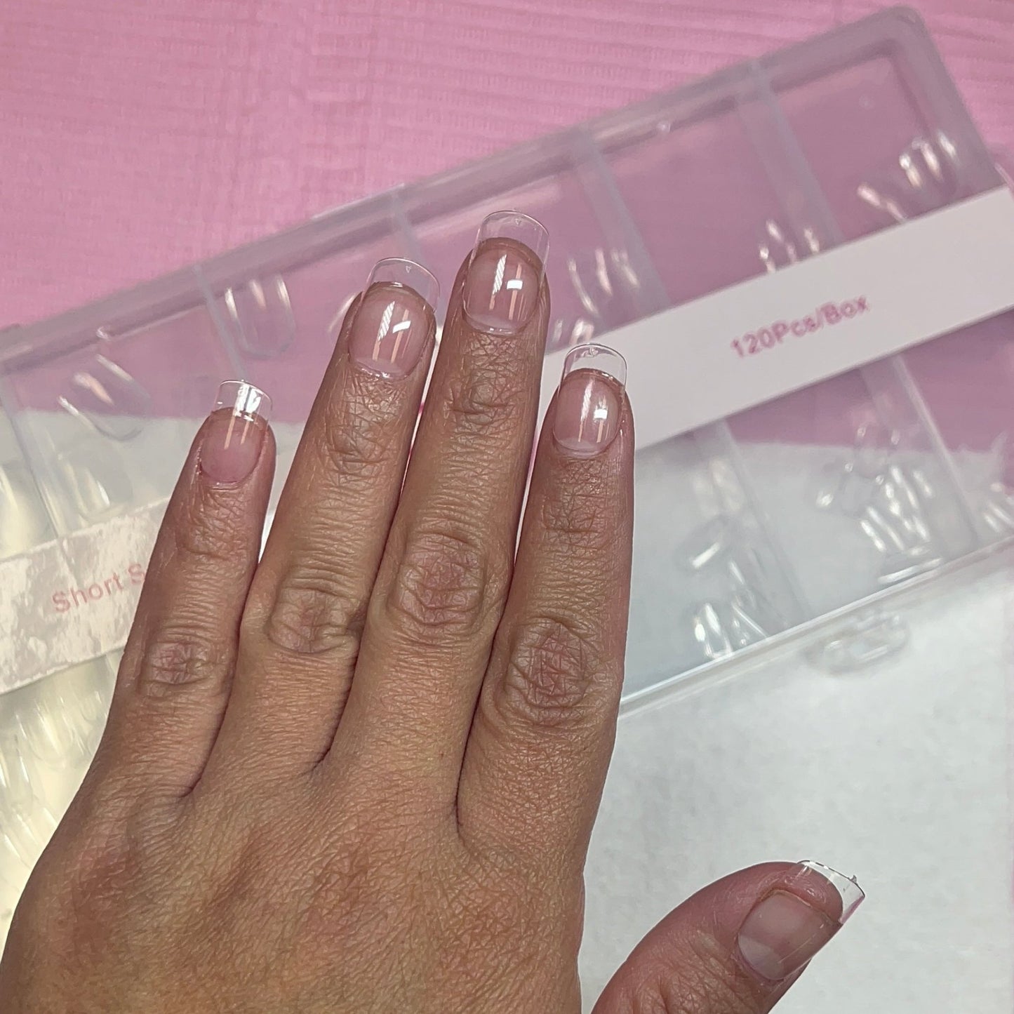FULL COVER SHORT SQUARE NAIL TIPS - 120 pcs box gel nail extension - JTessentials