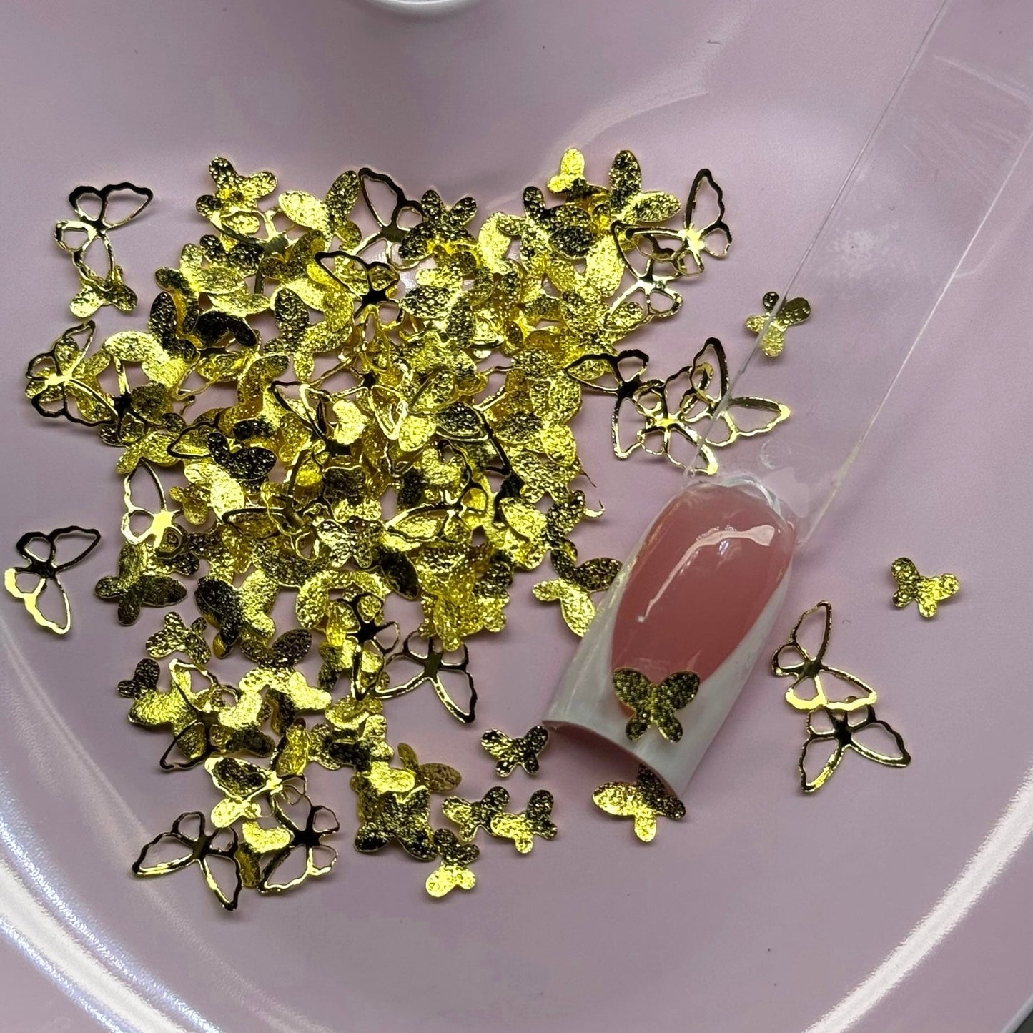 Gold Butterfly Nail Charms – 3D Metallic Mix for Nail Art Decoration - JTessentials