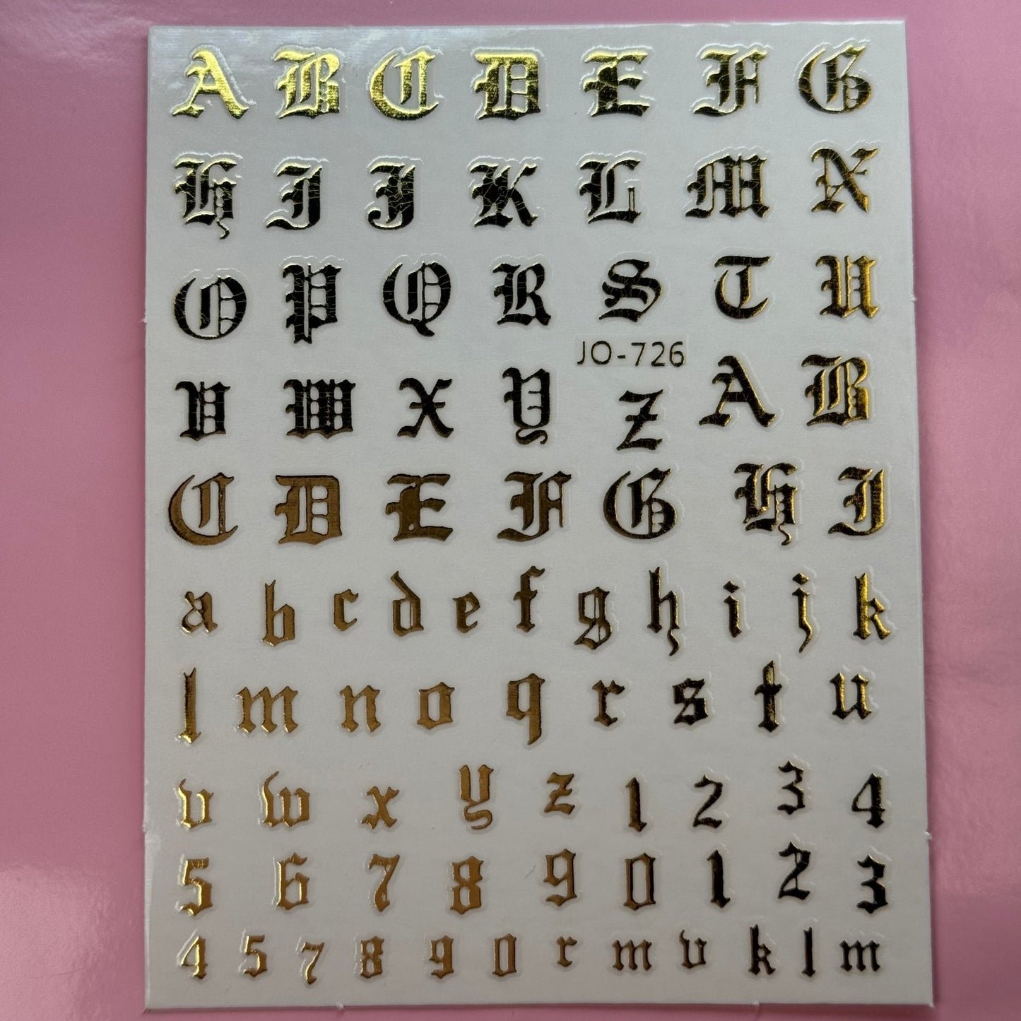 Gold Letter - Nail sticker - JTessentials