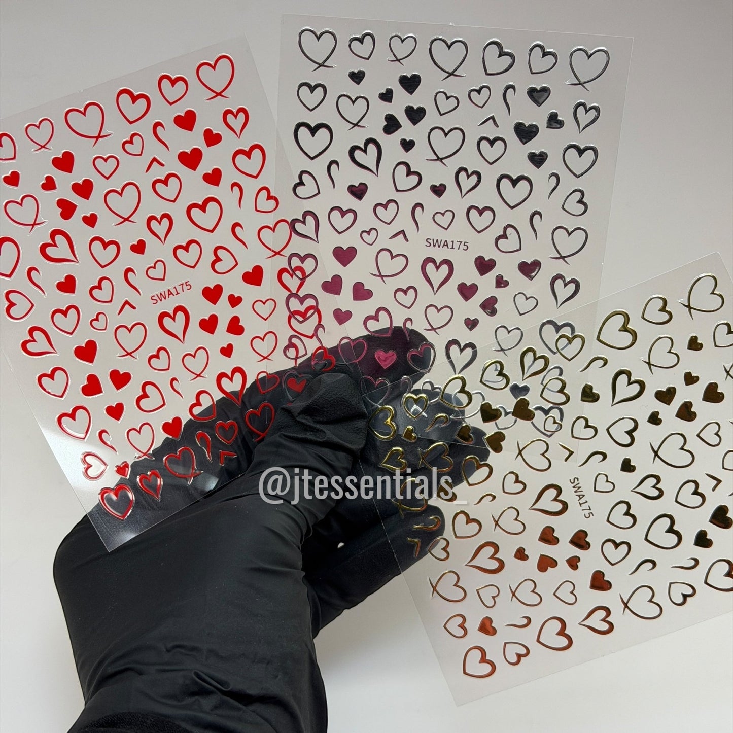 Heart Outline Nail Stickers - SWA175 - JTessentials